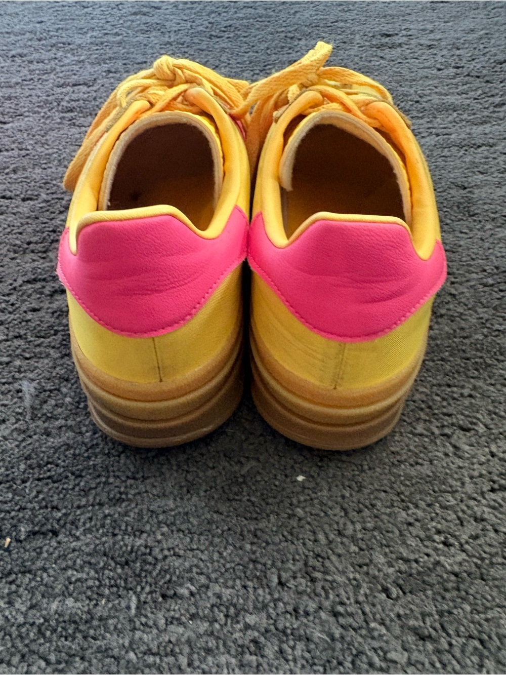 adidas Gazelle Women’s Yellow with Pink Accent Sneakers - Picture 4 of 6